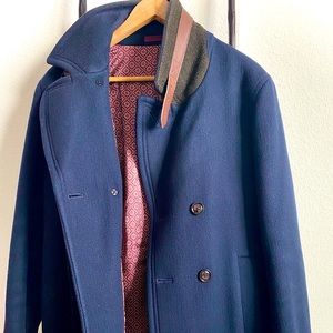 Men’s TED BAKER Wool Blend Double Breasted Peacoat